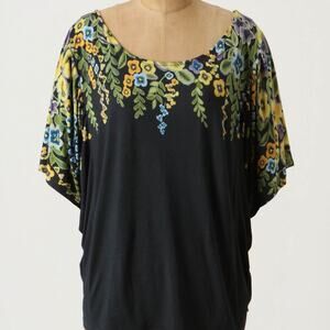 Anthropologie Hanging Gardens Floral Dolman Top XS
